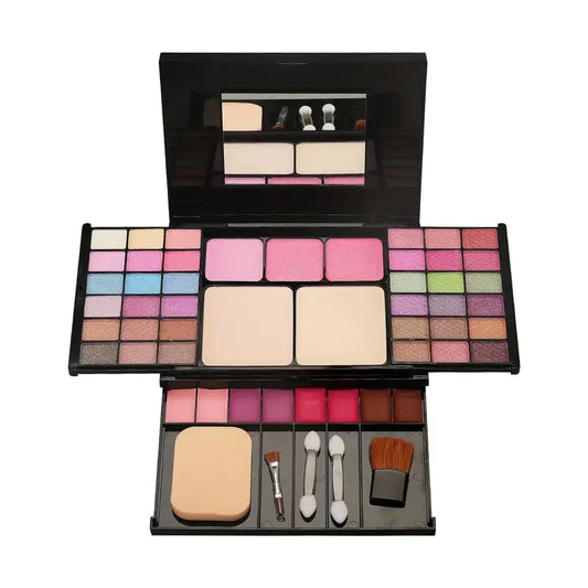 49 Colors Multifunctional Makeup Gift Box Set Loose Powder, Blush, Eyeshadow Palette Lip Gloss With Makeup Sponge